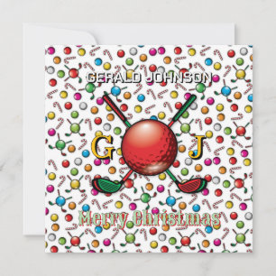 Cartão De Festividades Design de Monograma de Natal Personalizado para Go