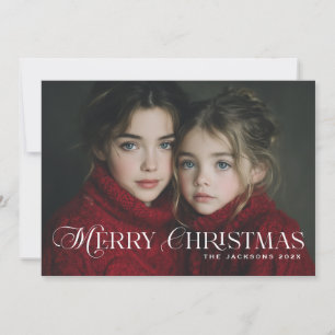 Cartão De Festividades Design de Natal Alegre com Letras Grafadas