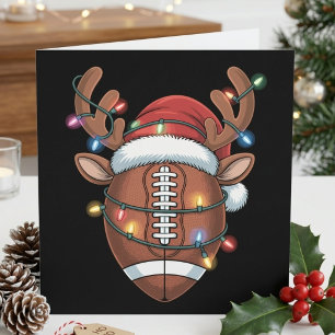 Cartão De Festividades Design de Natal com Chapéu de Papai Noel e Rena de