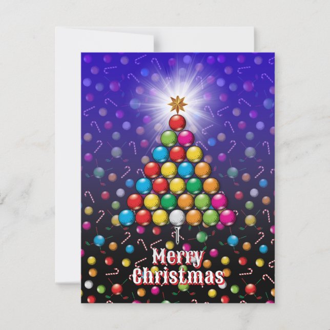 Cartão De Festividades Design de Natal de Golfe Alegre (Frente)