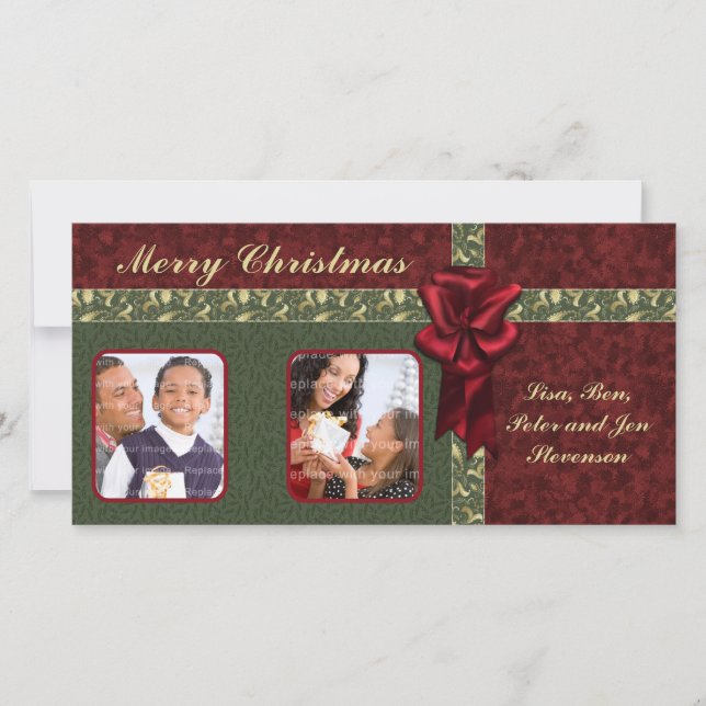 Cartão De Festividades Design de Natal tradicional (Frente)