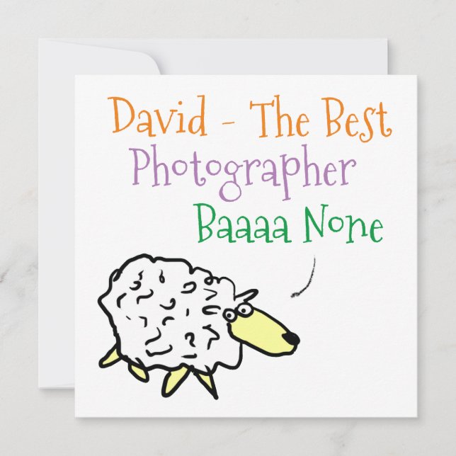 Cartão De Festividades Design de ovelha para fotógrafo (Frente)