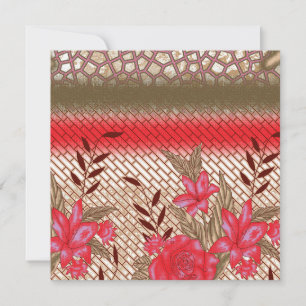 Cartão De Festividades Design de tecido de intricato com padrões florais