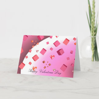 Cartão De Festividades Design de Valentine com Cubos e Corações Flutuante
