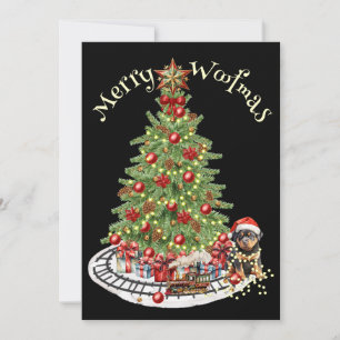 Cartão De Festividades Design do Cachorro de Woofmas da feliz - Rottweile