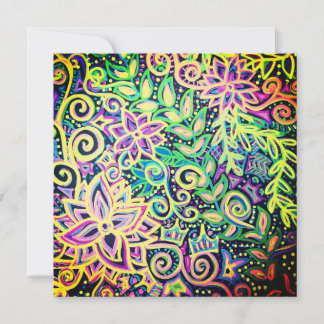 Cartão De Festividades Design floral brilhante