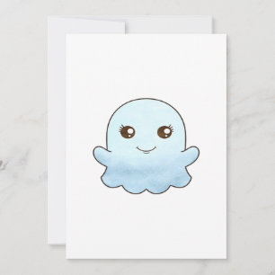 Cartão De Festividades Design Fofo Boo Moderno Único