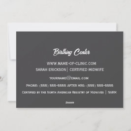 Cartão De Festividades Design Minimalista de Cuidados Neonatais de Doula