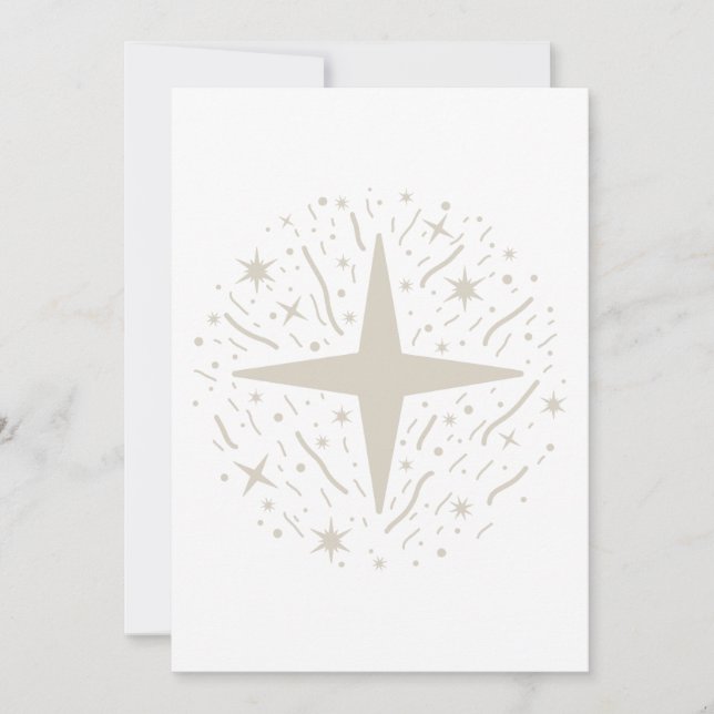 Cartão De Festividades Design Nouvel An : étoiles argentées et confettis (Frente)