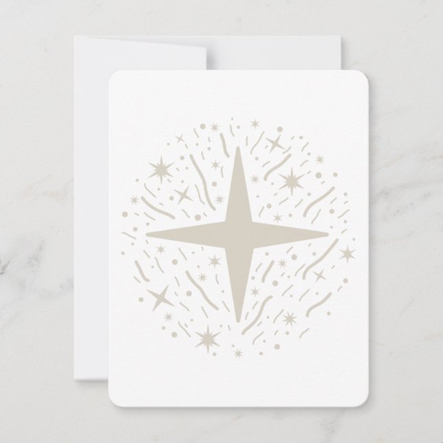 Cartão De Festividades Design Nouvel An : étoiles argentées et confettis (Frente)