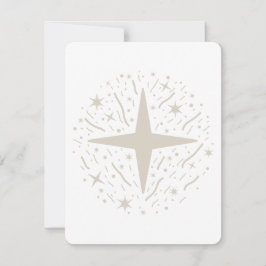 Cartão De Festividades Design Nouvel An : étoiles argentées et confettis