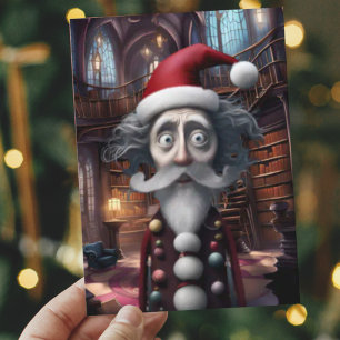 Cartão De Festividades Design original de Papai noel burtonésico Whimsic