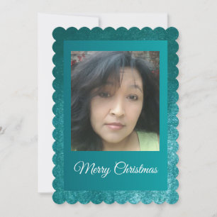 Cartão De Festividades Design personalizável do Teal Velvet do MVB Faux