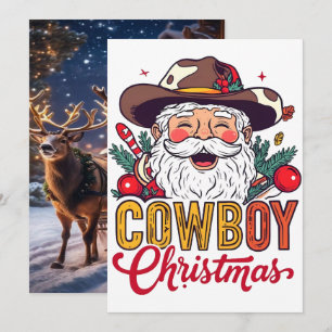 Cartão De Festividades Design PNG de Rodeio de Natal Ocidental do Papai N