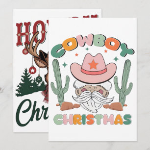 Cartão De Festividades Design PNG de Rodeio de Natal Ocidental do Papai N