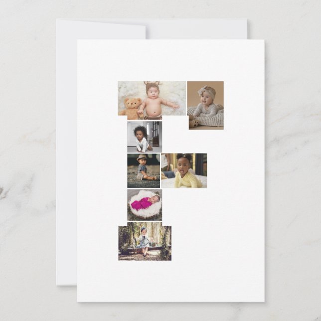 Cartão De Festividades Design Sua Própria Colagem de Fotografias F (Frente)