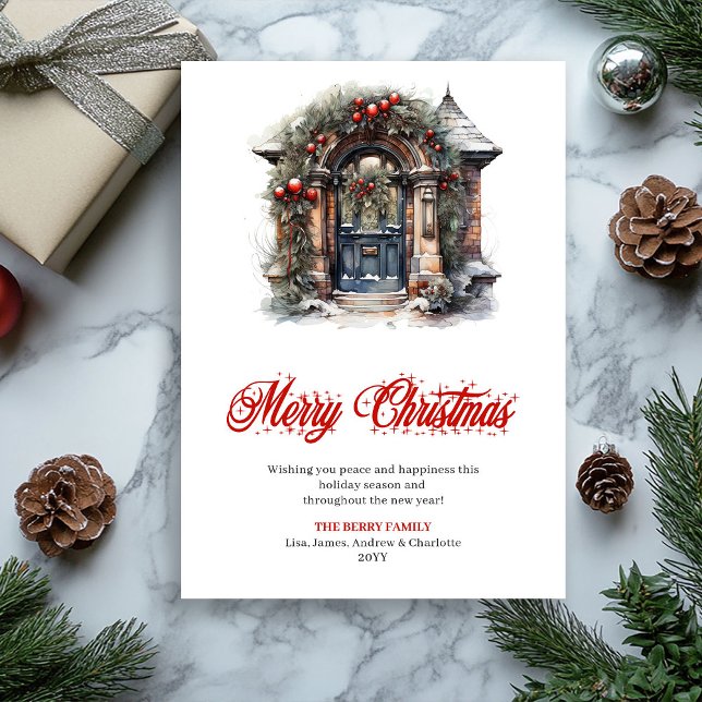 Cartão De Festividades Designer Cozy Christmas Scene Greeting Card (Designer Cozy Christmas Scene Greeting Card)