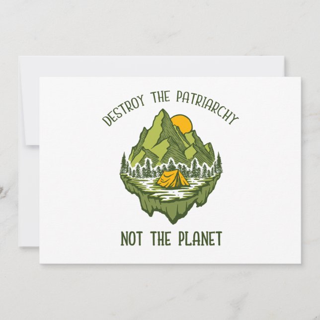Cartão De Festividades Destrua O Patriarcado Não O Planeta  (Frente)
