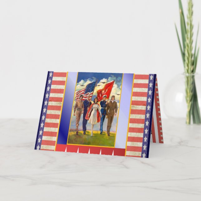 Cartão De Festividades Deus abençoe América (Frente)