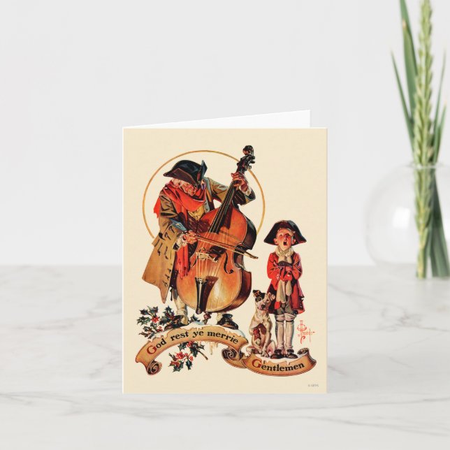 Cartão De Festividades Deus Descanse Ye Merrie Cavalheiros (Frente)