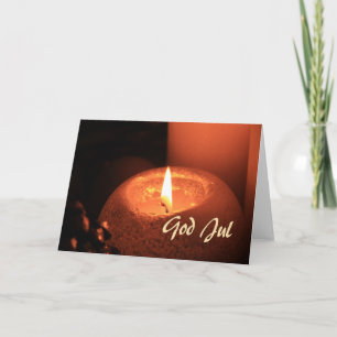 Cartão De Festividades Deus Jul Burning candelas natal