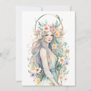 Cartão De Festividades Deusa das Flores Ostara Sabbat do Equinócio da Pri
