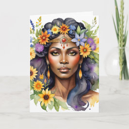 Cartão De Festividades Deusa Floral do Verão Beltane Sabbat Wicca