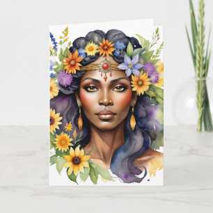Cartão De Festividades Deusa Floral do Verão Beltane Sabbat Wicca 