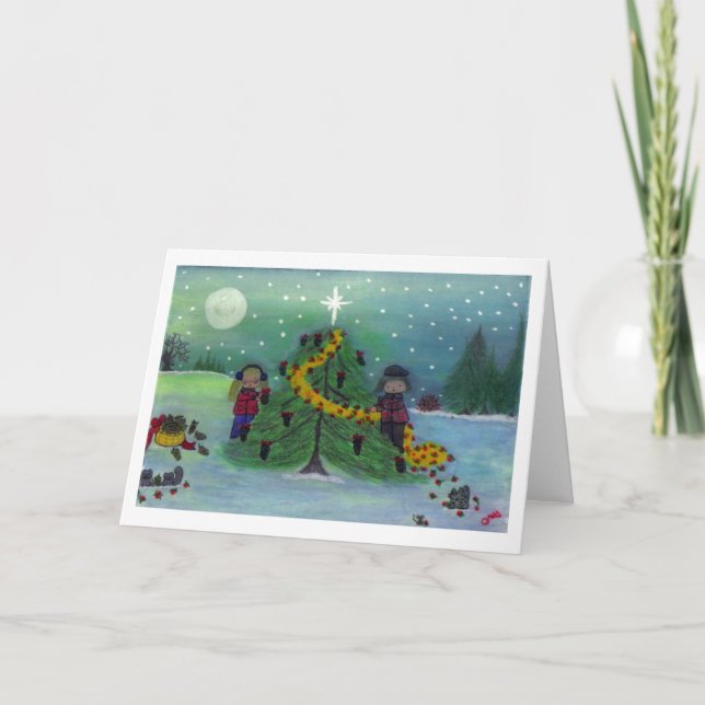 Cartão De Festividades "Dez na Árvore - O Caminho da Natureza!" (Frente)