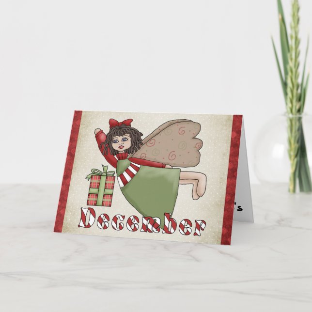 Cartão De Festividades Dezembro Anjo Natal/Cartão de Saudação de Aniversá (Frente)