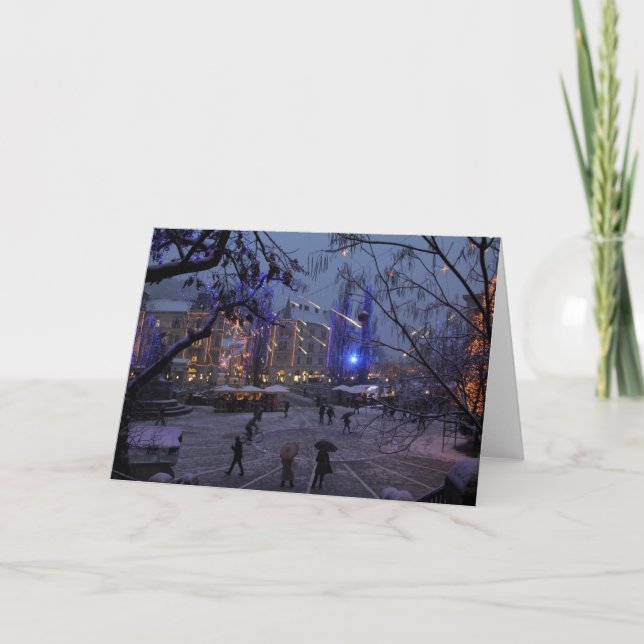 Cartão De Festividades Dezembro em Liubliana (Frente)