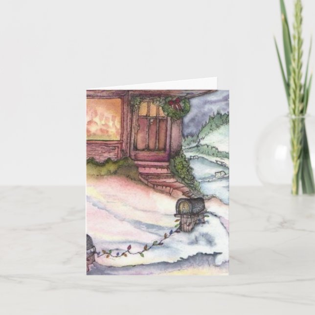 Cartão De Festividades Dezembro no Jardim (Frente)