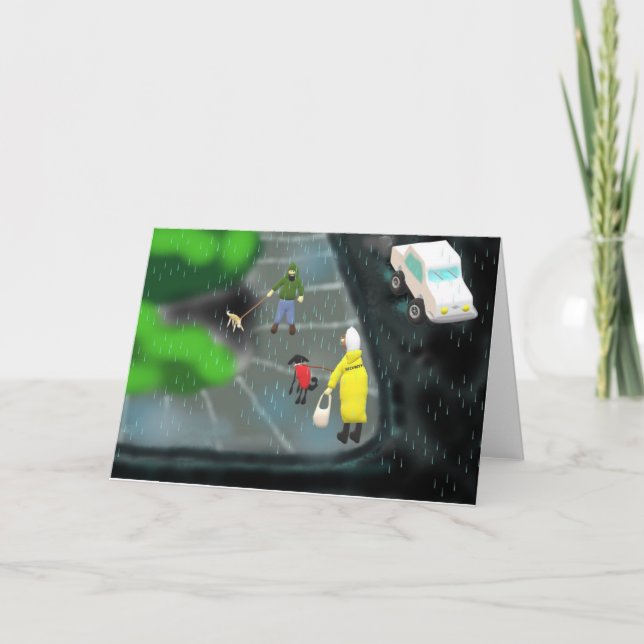 Cartão De Festividades Dia chuvoso (Frente)