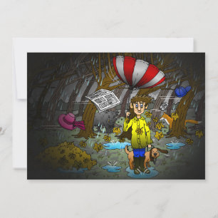 Cartão De Festividades Dia chuvoso e ventoso