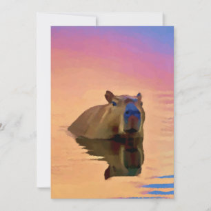 Cartão De Festividades Dia da Relaxação de Capybara Simplicity