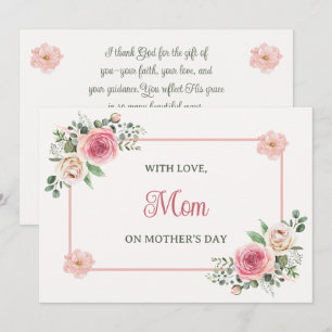 Cartão De Festividades Dia das Mães Cristão Floral Aquarela para Mamãe