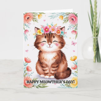 Cartão De Festividades Dia das Mães de Gato Engraçado