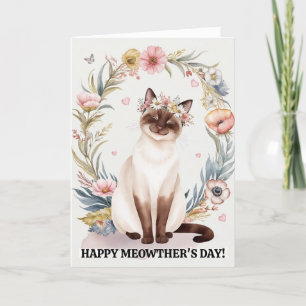 Cartão De Festividades Dia das Mães de Gato Engraçado