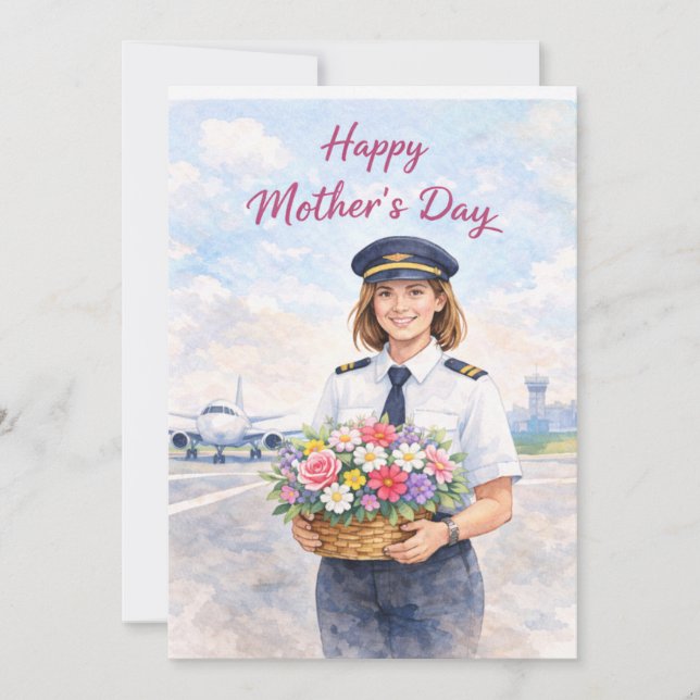Cartão De Festividades Dia das Mães no aeroporto (Frente)