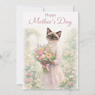 Cartão De Festividades Dia das Mães para amantes de gatos 