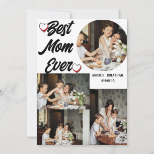 Cartão De Festividades Dia das Mães Personalizado, Colagem de quatro foto
