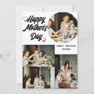 Cartão De Festividades Dia das Mães Personalizado, Colagem de quatro foto