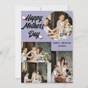 Cartão De Festividades Dia das Mães Personalizado, Colagem de quatro foto