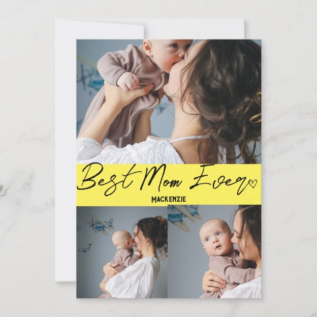 Cartão De Festividades Dia das mães personalizado, presente de colagem de (Frente)