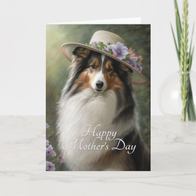 Cartão De Festividades Dia das Mães Sheltie (Frente)