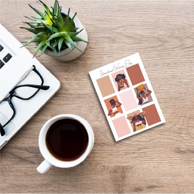 Cartão De Festividades Dia das Mulheres Artísticas Modernas/Mês Negro Bon (Criador carregado)