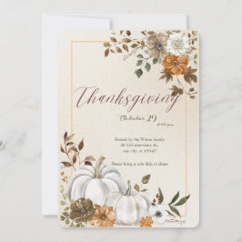 Cartão De Festividades Dia de Ação de Graças Abóbora & Outono