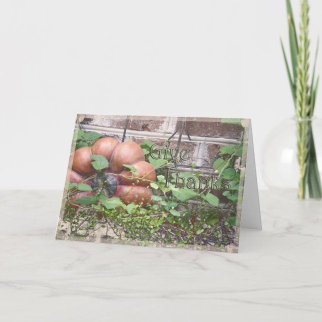 Cartão De Festividades Dia de Ação de Graças "Dê aos Obrigados" (Frente)