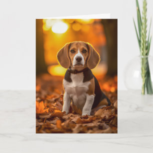 Cartão De Festividades Dia de Ação de Graças do Filhote Beagle
