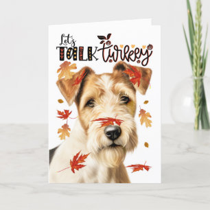 Cartão De Festividades Dia de Ação de Graças Fox Terrier Cachorro Vamos F